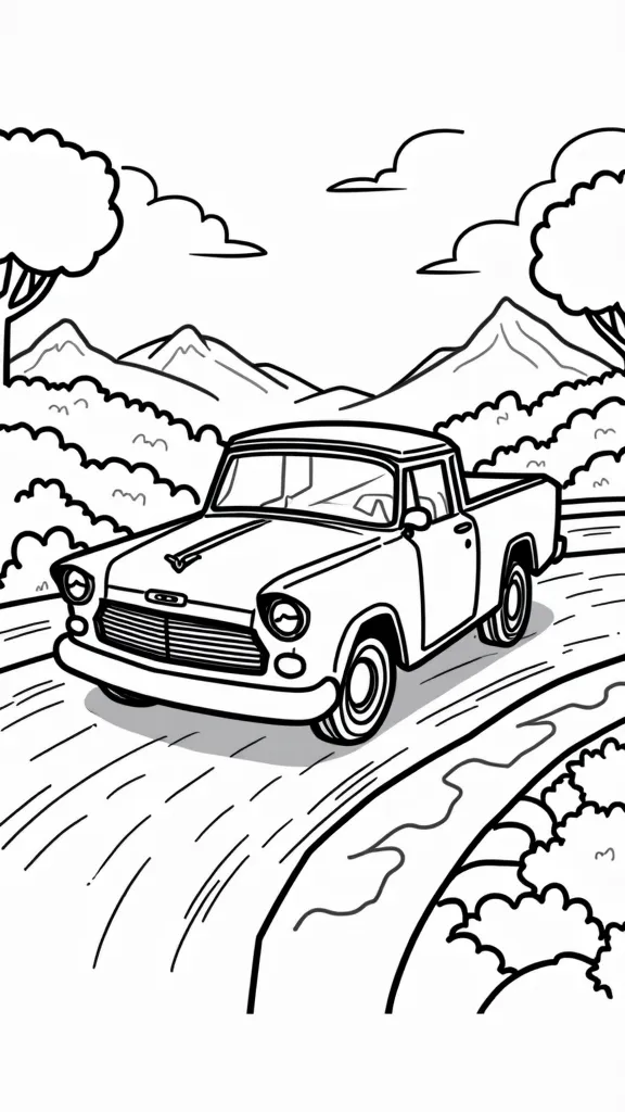 coloriage de voiture gratuite imprimable